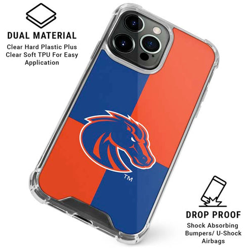 Boise State University Broncos Checkered iPhone 16 Pro Clear Case