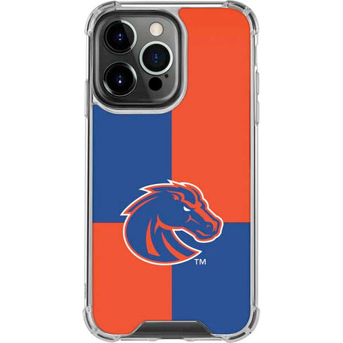 Boise State University Broncos Checkered iPhone 16 Pro Max Clear Case