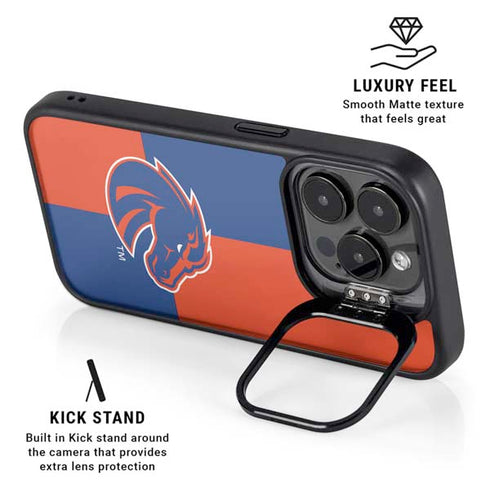 Boise State University Broncos Checkered iPhone 16 Pro Max Kickstand Case
