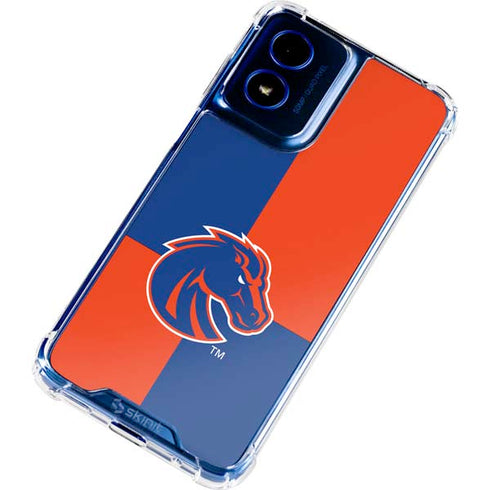 Boise State University Broncos Checkered Moto G 5G (2024) Clear Case