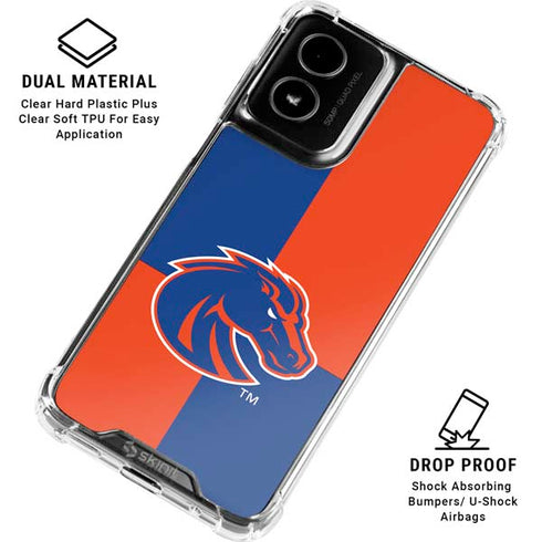 Boise State University Broncos Checkered Moto G Power 5G (2024) Clear Case