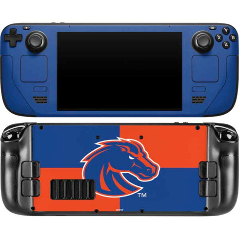 Boise State University Broncos Checkered Steam Deck Handheld Gaming Computer OLED Skin