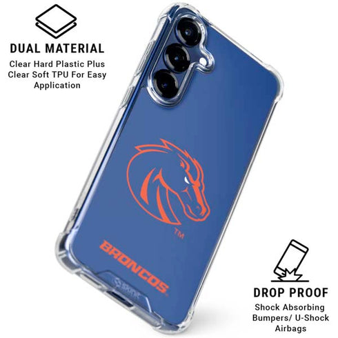 Boise State University Broncos Mascot Galaxy S25 FE Clear Case