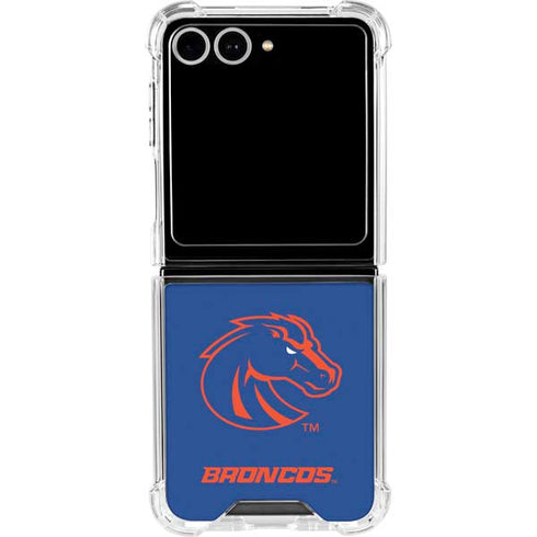 Boise State University Broncos Mascot Galaxy Z Flip7 Clear Case