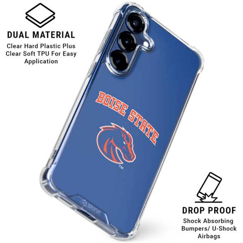 Boise State University Collegiate Text Galaxy S25 Plus Clear Case