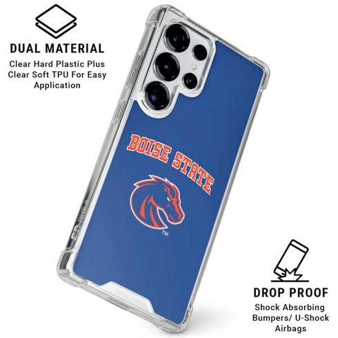 Boise State University Collegiate Text Galaxy S26 Ultra Clear Case