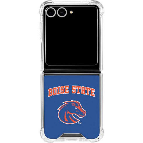 Boise State University Collegiate Text Galaxy Z Flip7 Clear Case