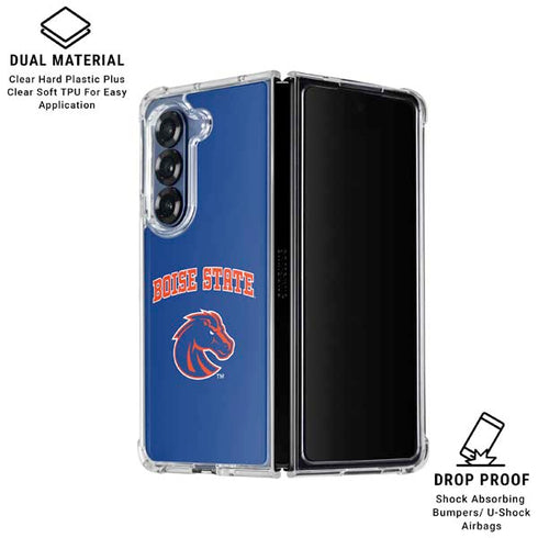 Boise State University Collegiate Text Galaxy Z Fold6 Clear Case