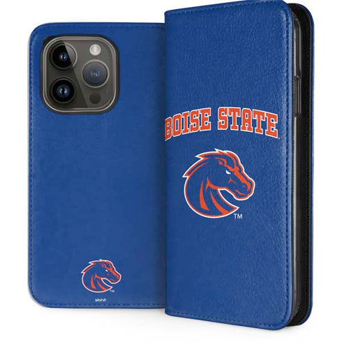 Boise State University Collegiate Text iPhone 15 Pro Folio Case