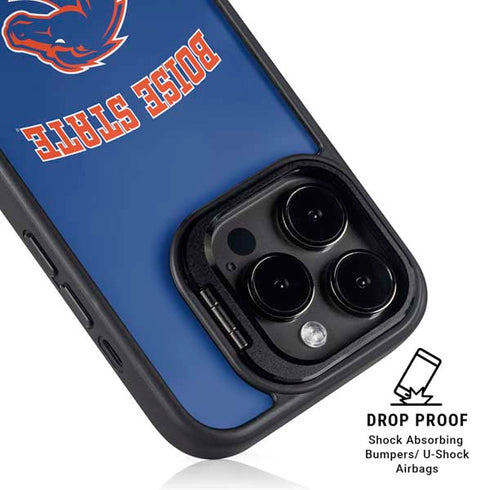 Boise State University Collegiate Text iPhone 15 Pro Kickstand Case