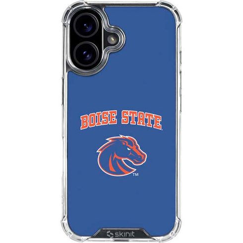 Boise State University Collegiate Text iPhone 16 Plus Clear Case