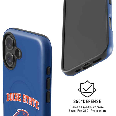 Boise State University Collegiate Text iPhone 16 Plus Magsafe Impact Case