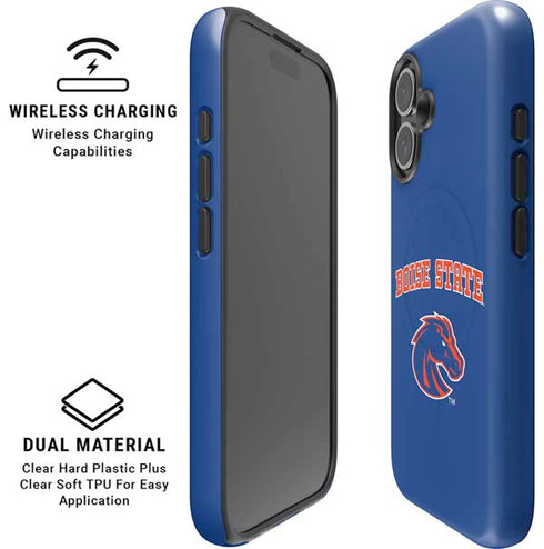 Boise State University Collegiate Text iPhone 16 Plus Magsafe Impact Case