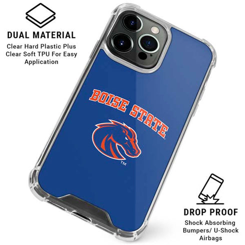 Boise State University Collegiate Text iPhone 16 Pro Max Clear Case