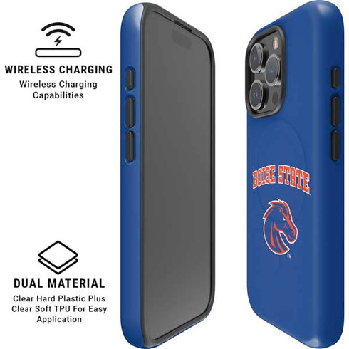 Boise State University Collegiate Text iPhone 16 Pro Max Magsafe Impact Case