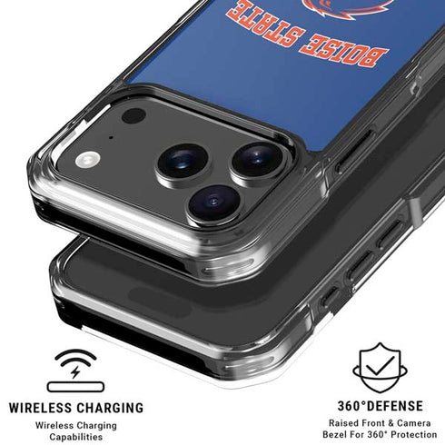 Boise State University Collegiate Text iPhone 18 Pro Clear Case