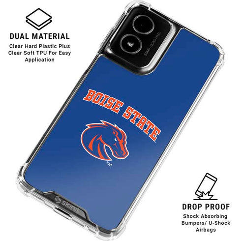 Boise State University Collegiate Text Moto G Power 5G (2024) Clear Case