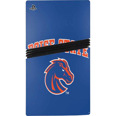 Boise State University Collegiate Text PS5 Pro Bundle Skin
