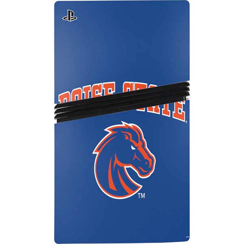 Boise State University Collegiate Text PS5 Pro Disk Console Skin