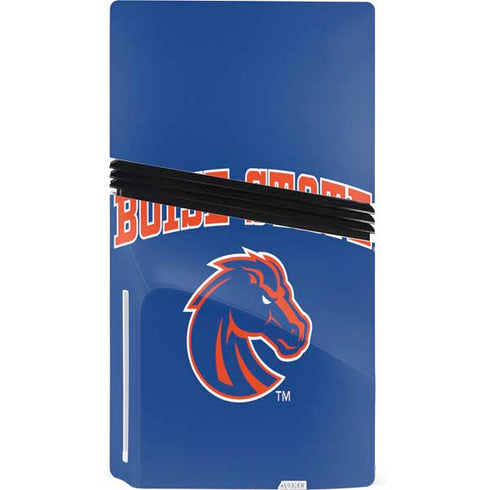 Boise State University Collegiate Text PS5 Pro Disk Console Skin