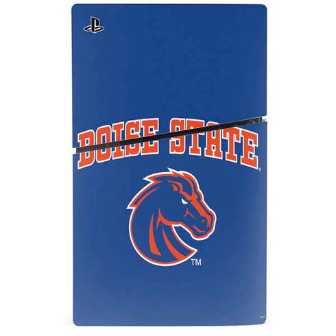 Boise State University Collegiate Text PS5 Slim Digital Edition Console Skin