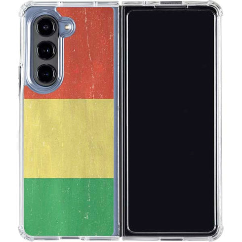 Bolivia Flag Distressed Galaxy Z Fold5 5G Clear Case