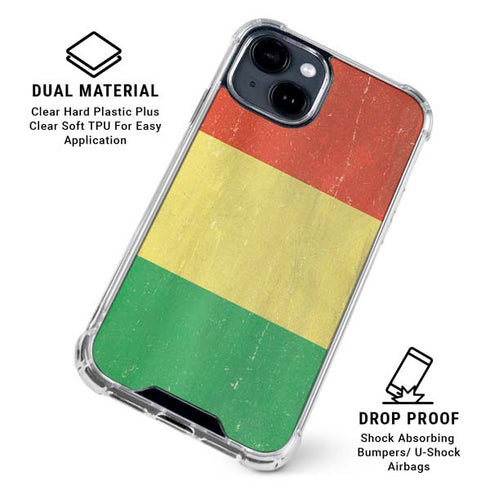 Bolivia Flag Distressed iPhone 15 Clear Case