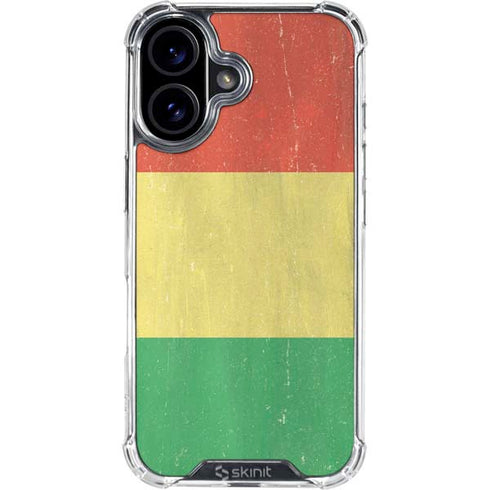 Bolivia Flag Distressed iPhone 16 Plus Clear Case