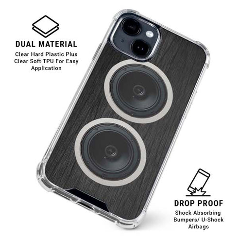 Boom Box Speakers iPhone 15 Clear Case
