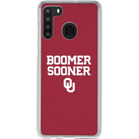 University of Oklahoma Boomer Sooner Galaxy A21 Clear Case