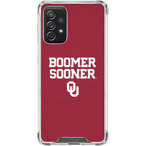 University of Oklahoma Boomer Sooner Galaxy A72 5G Clear Case
