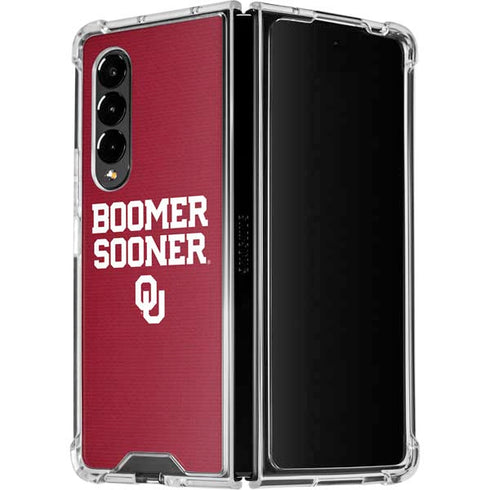 University of Oklahoma Boomer Sooner Galaxy Z Fold4 5G Clear Case