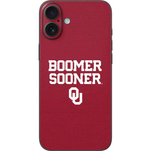 University of Oklahoma Boomer Sooner iPhone 16 Plus Skin