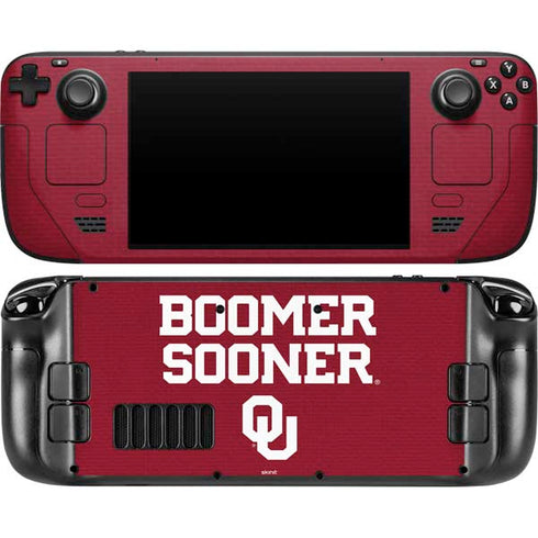 University of Oklahoma Boomer Sooner Steam Deck Handheld Gaming Computer OLED Skin
