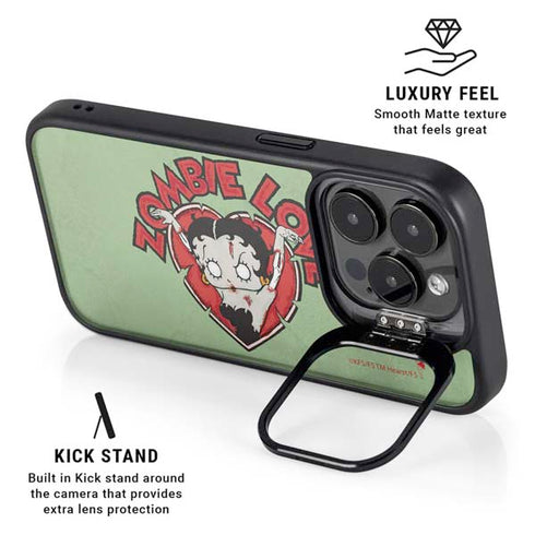 Betty Boop Zombie Love iPhone 15 Pro Kickstand Case
