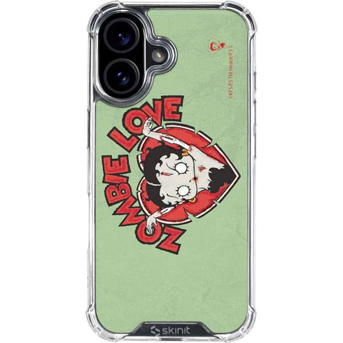 Betty Boop Zombie Love iPhone 16 Plus Clear Case