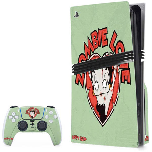 Betty Boop Zombie Love PS5 Pro Disk Bundle Skin