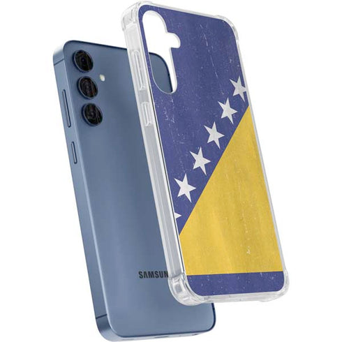 Bosnia and Herzegovina Flag Distressed Galaxy A35 5G Clear Case