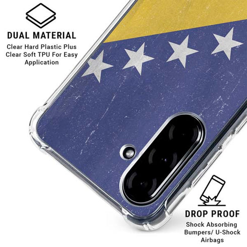 Bosnia and Herzegovina Flag Distressed Galaxy A36 5G Clear Case