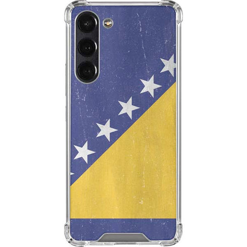 Bosnia and Herzegovina Flag Distressed Galaxy S24 FE Clear Case