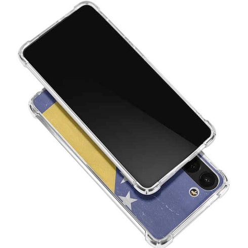 Bosnia and Herzegovina Flag Distressed Galaxy S24 FE Clear Case