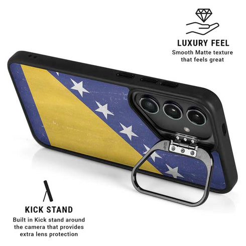 Bosnia and Herzegovina Flag Distressed Galaxy S25 Kickstand Case