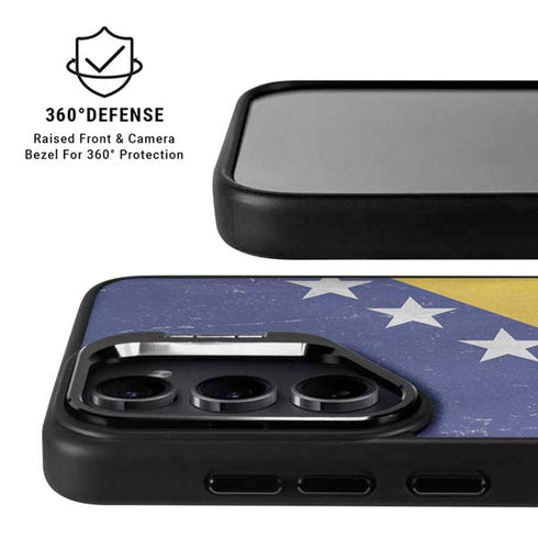 Bosnia and Herzegovina Flag Distressed Galaxy S25 Plus Kickstand Case