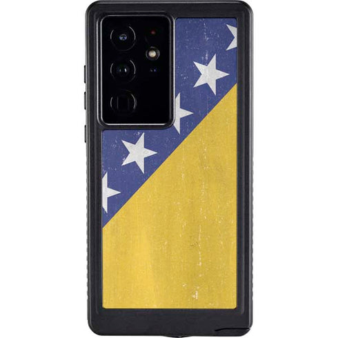 Bosnia and Herzegovina Flag Distressed Galaxy S24 Ultra Waterproof Case