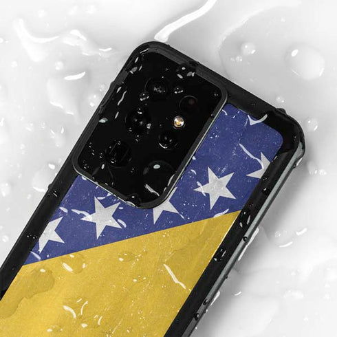 Bosnia and Herzegovina Flag Distressed Galaxy S24 Ultra Waterproof Case