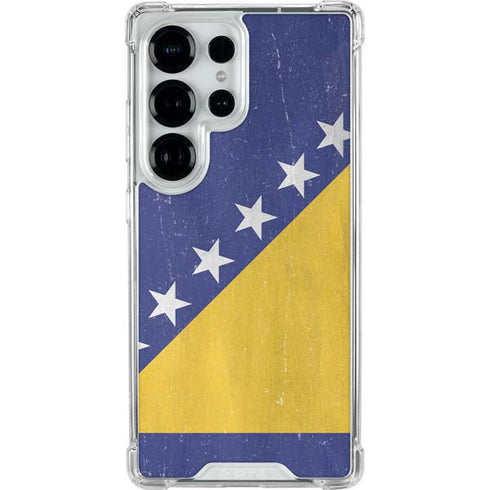 Bosnia and Herzegovina Flag Distressed Galaxy S25 Ultra Clear Case