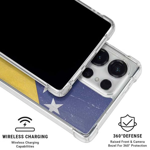 Bosnia and Herzegovina Flag Distressed Galaxy S25 Ultra Clear Case