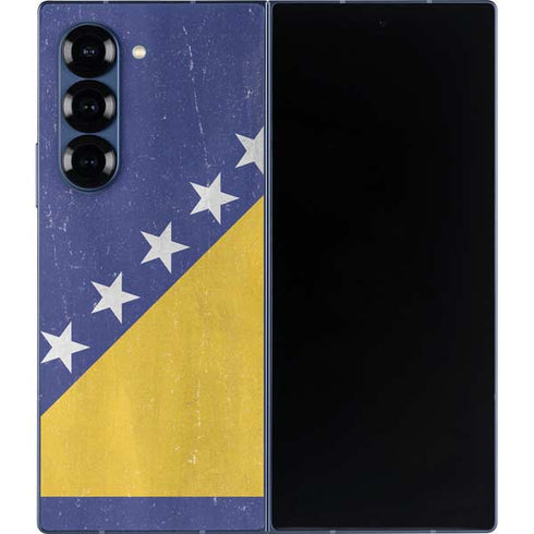 Bosnia and Herzegovina Flag Distressed Galaxy Z Fold6 Skin