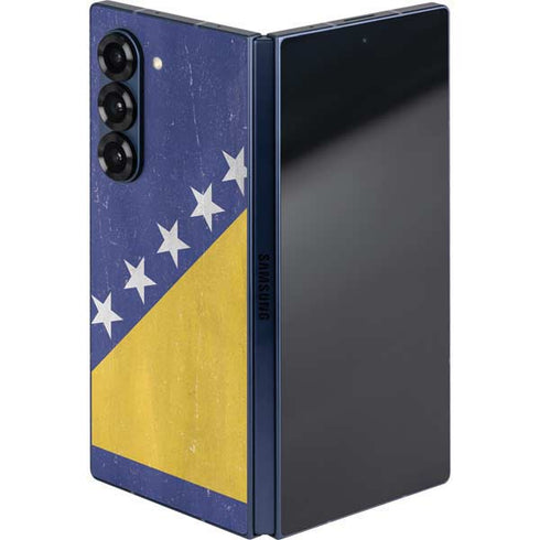 Bosnia and Herzegovina Flag Distressed Galaxy Z Fold6 Skin