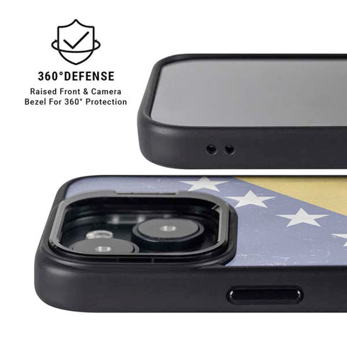 Bosnia and Herzegovina Flag Distressed iPhone 14 Plus Kickstand Case